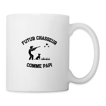futur chasseur comme papi cadeau bebe - Mug blanc - blanc - Droite