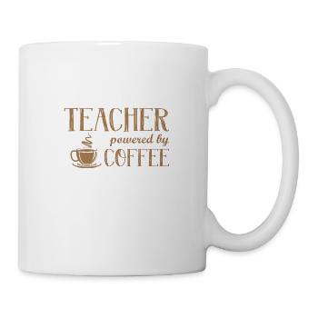 Teacher powered by coffee Geschenk Professor - Mug blanc - blanc - Droite