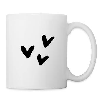 Herz Zeichnung Dekoration Ornament - Tasse - Weiß - Rechts