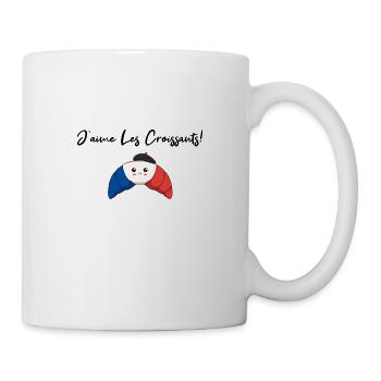 Frankreich J'aime Les Croissants Geschenkidee - Tasse - Weiß - Rechts