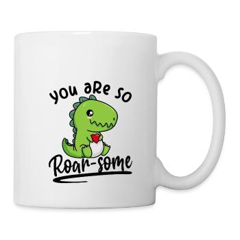 Du bist großartig - Wortspiel Dino Roarsome Spuch - Tasse - Weiß - Rechts