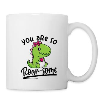 Du bist großartig - Wortspiel Dino Roarsome Spuch - Tasse - Weiß - Rechts