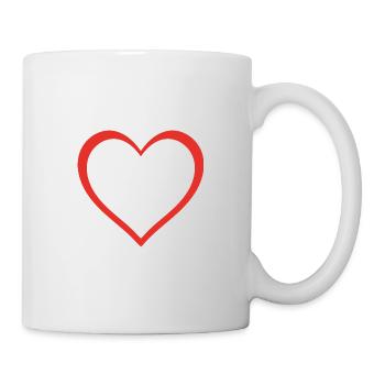 Herz Muster Geschenk - Tasse - Weiß - Rechts