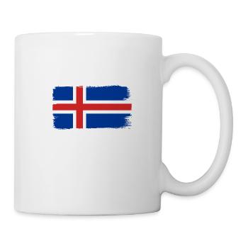 Drapeau de l’Islande Drapeau islandais vintage Look utilisé - Mug blanc - blanc - Droite