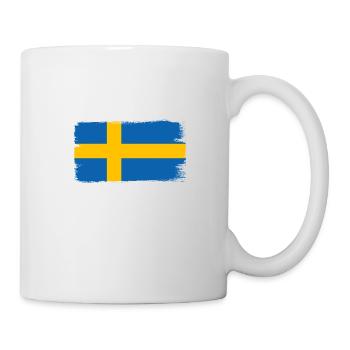 Drapeau de la Suède Scandinavie Drapeau suédois - Mug blanc - blanc - Droite