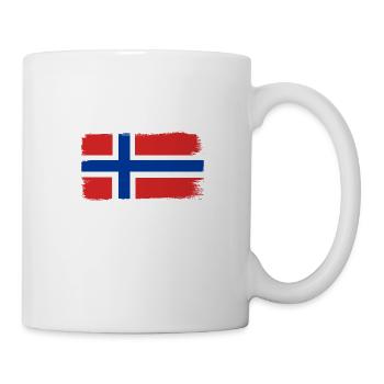 Norwegen Flagge Skandinavien Norwegische Fahne - Tasse - Weiß - Rechts