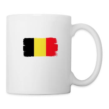 Belgium Flag Vintage Belgian Flag Used Look - Mug - white - Right