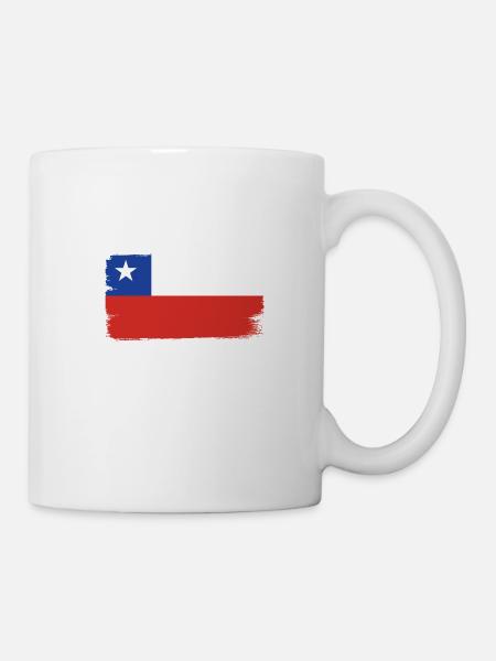Chile Flagge Südamerika Chilenische Fahne Vintage - Tasse - Weiß