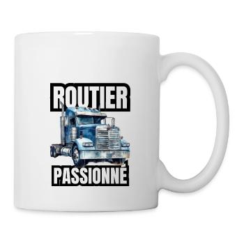 routier passionné - Mug blanc - blanc - Droite