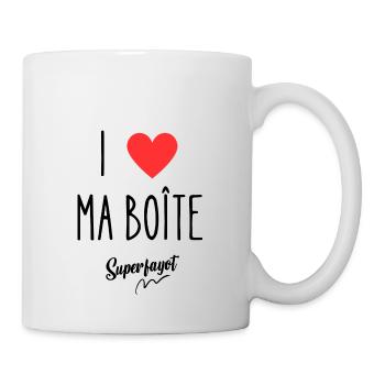 i love ma boîte - Mug blanc - blanc - Droite