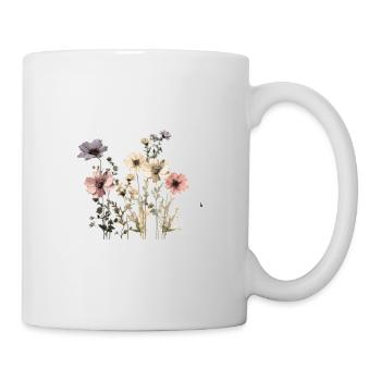 Blumen Blume schön Geschenkidee - Tasse - Weiß - Rechts