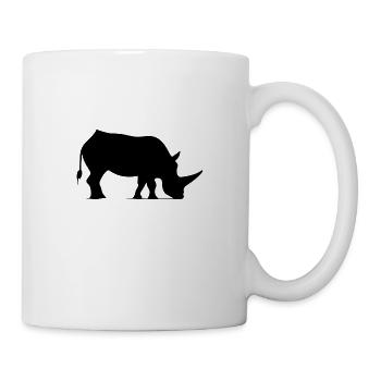 Majestic rhinoceros in simple icon design - Mug - white - Right