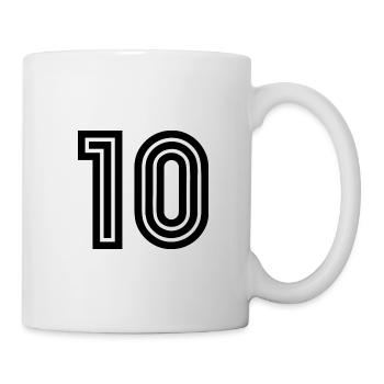 10. 10 ANS. 10e ANNIVERSAIRE. ANNIVERSAIRE 10 ANS. - Mug blanc - blanc - Droite