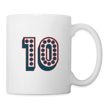 10. 10 ANS. 10e ANNIVERSAIRE. ANNIVERSAIRE 10 ANS. - Mug blanc - blanc - Droite