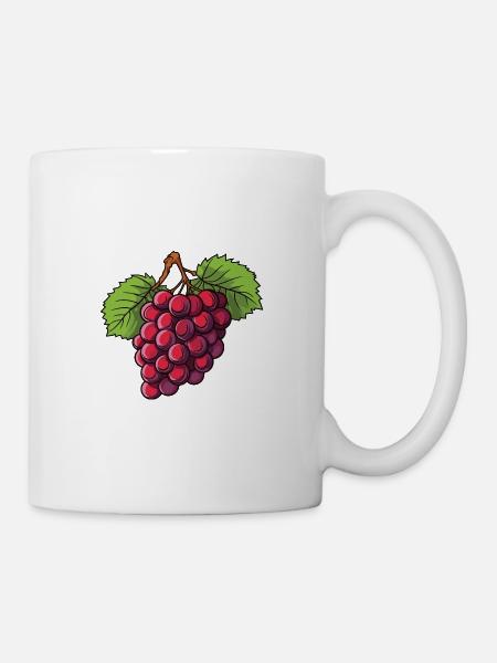 Weintrauben Frucht - Tasse - Weiß