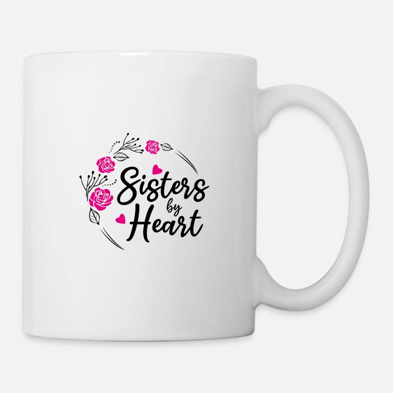 Sœurs de cœur. Design floral - Mug blanc - blanc