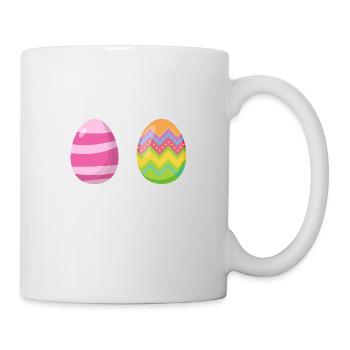 Colorful eggs in a good pose - Mug - white - Right