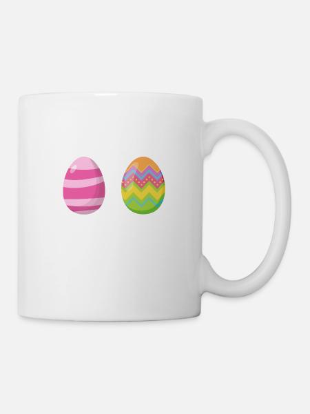 Colorful eggs in a good pose - Mug - white