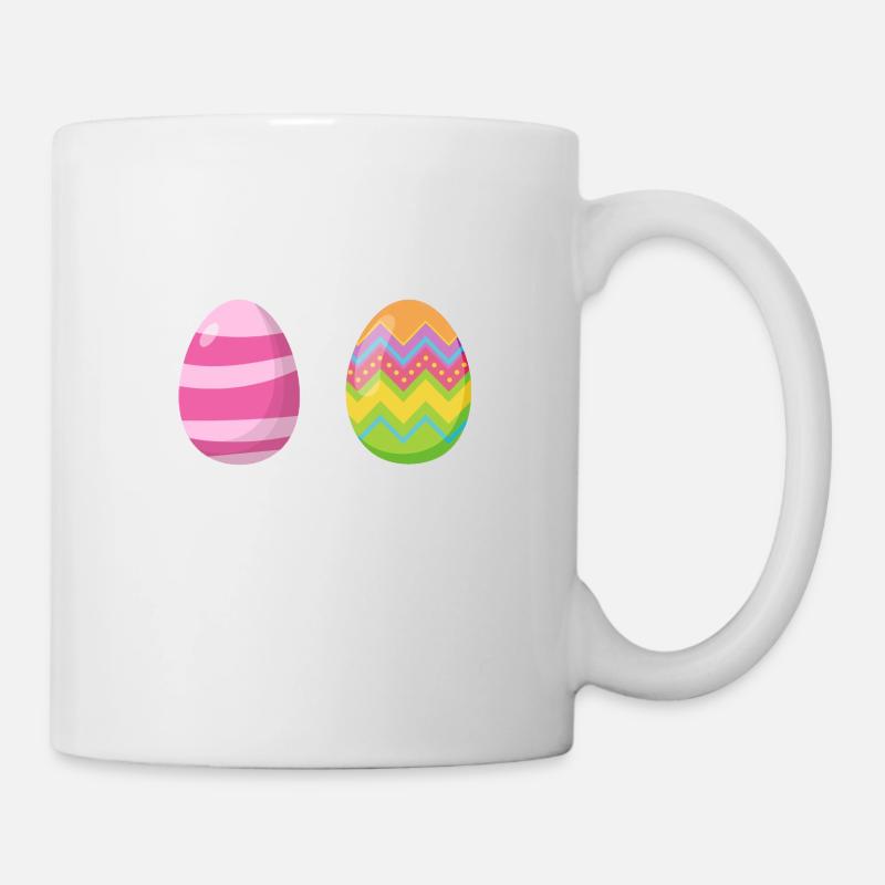 Bunte Eier in guter Pose - Tasse - Weiß