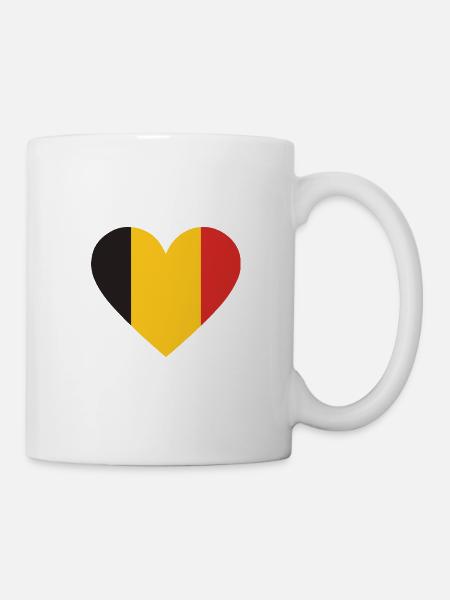 Belgische Herz-Trikolore - Tasse - Weiß