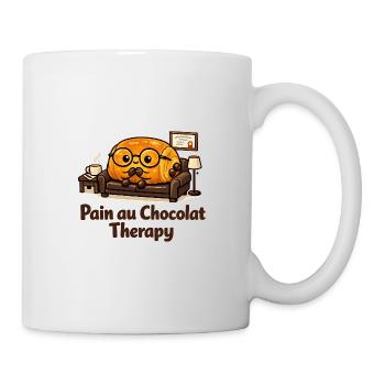 Pain au chocolat therapy - Mug blanc - blanc - Droite
