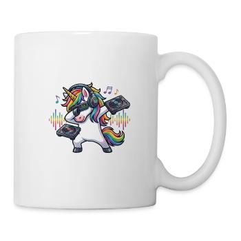 Einhorn DJ – Musik, Party & Festival - Tasse - Weiß - Rechts