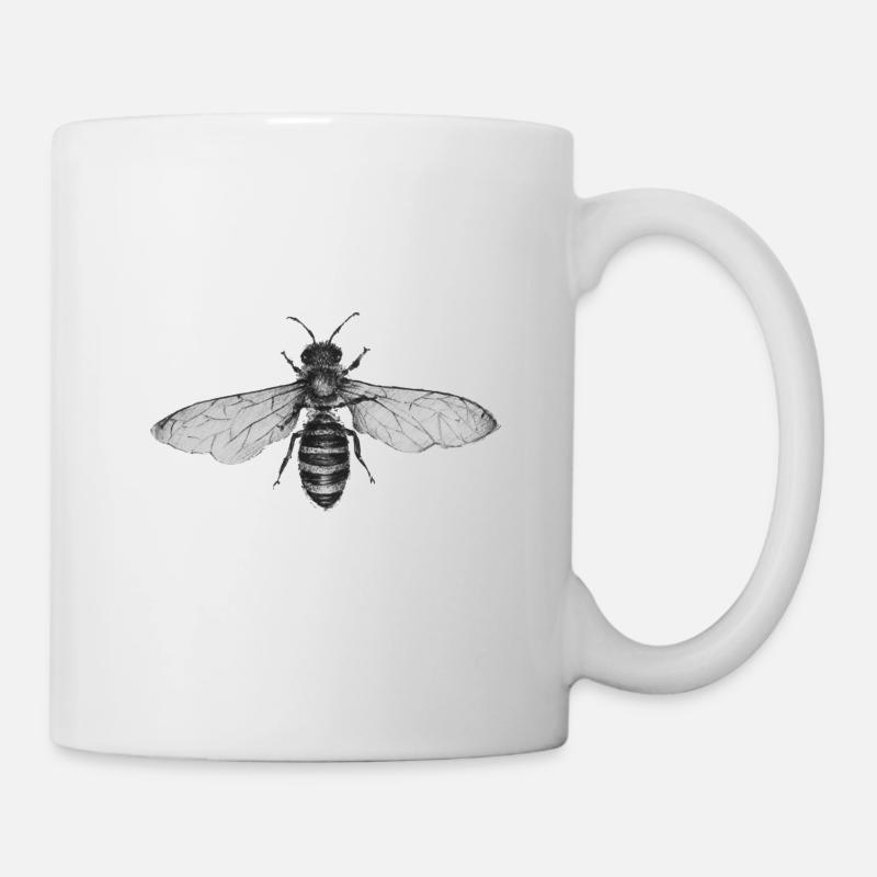 Original Bee Drawing Design - Mug blanc - blanc