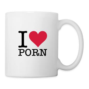I love porn! - Mug blanc - blanc - Droite