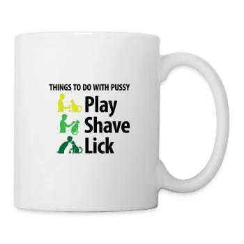 Les choses que vous pouvez faire avec une chatte. - Mug blanc - blanc - Droite
