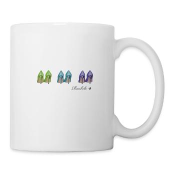 Escarpins à talons Shoeaholic vert, bleu et violet - Mug blanc - blanc - Droite