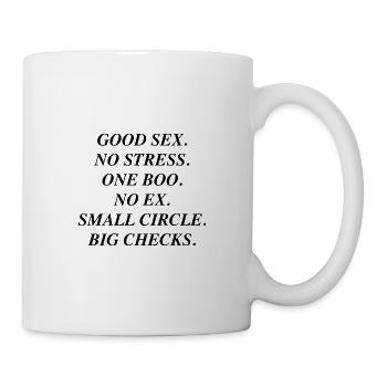 good sex no stress one boo no ex small circle big - Tasse - Weiß - Rechts
