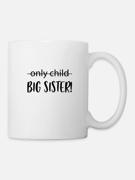 Einzelkind Grosse Schwester Spruch Geschenk - Kop/krus - hvid