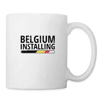 Drapeau de la Belgique Drapeau belge Vintage Look vieilli - Mug blanc - blanc - Droite