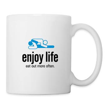 Enjoy life. Go eat more often! - Mug - white - Right