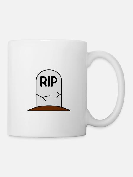 Grabstein RIP Tod Grab - Tasse - Weiß