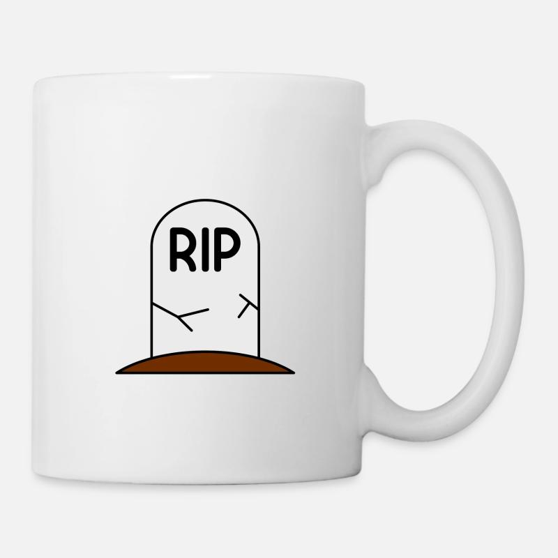 Grabstein RIP Tod Grab - Tasse - Weiß
