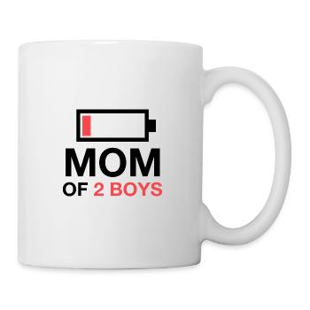 Mom Of Two Boys – Mom Mother 2 Sons Two Boys - Mug - white - Right