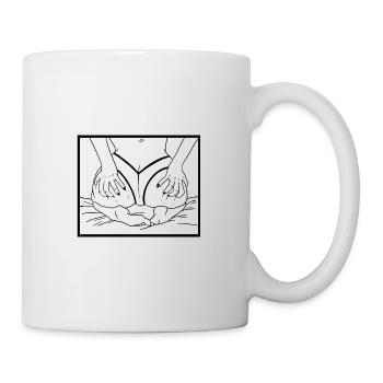 BDSM Fetisch Kunst Gesäß Lust und Liebe - Tasse - Weiß - Rechts