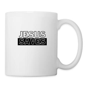 Jesus Rettet Christlich Bibel - Tasse - Weiß - Rechts