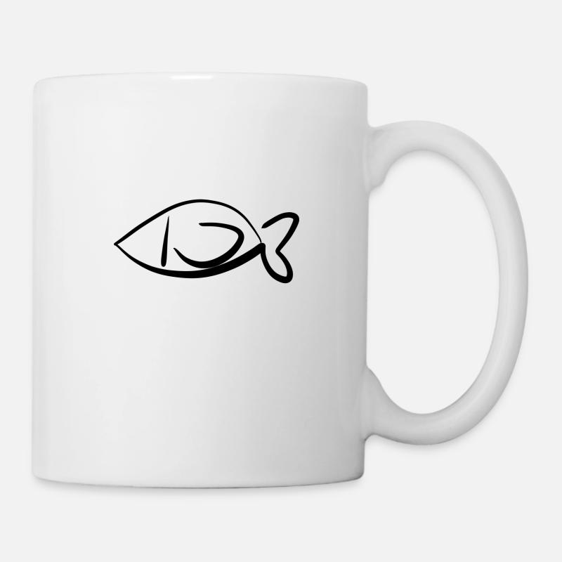 fisch fischen - Tasse - Weiß