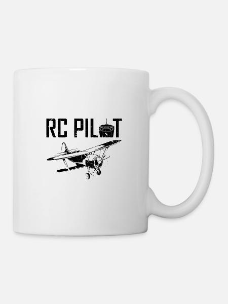 Aéronef télécommandé volant pilote rc - Mug blanc - blanc