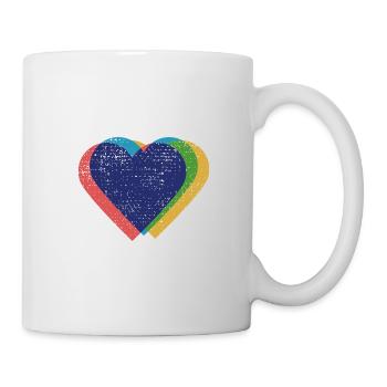 Hearts Colorful Risograph - Mug - white - Right