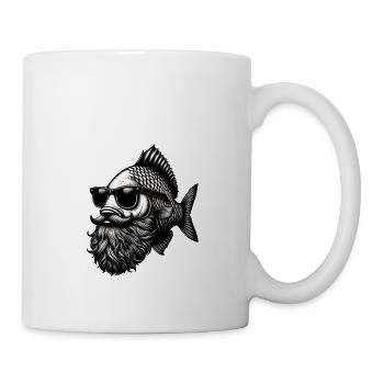 Cool Hipster Poisson Homme Carpe Moustache Chapeau - Mug blanc - blanc - Droite
