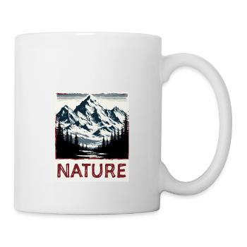 Natur Panorama Portrait von Bergen Wald See Blick - Tasse - Weiß - Rechts
