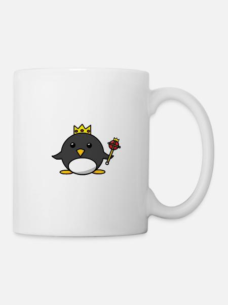 König Pinguin mit Krone stolzer Königspinguin - Tasse - Weiß