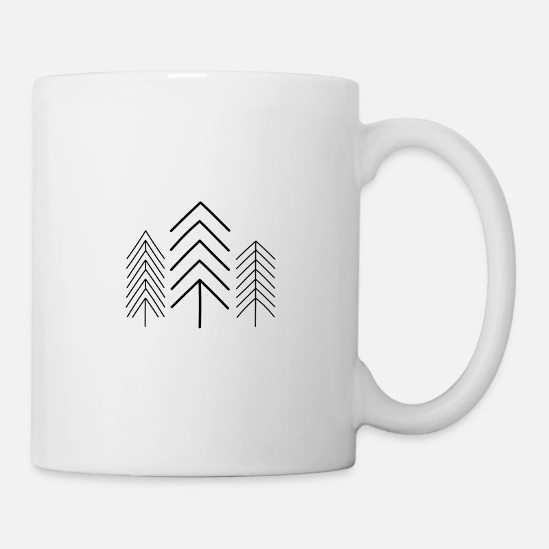 3 arbres dessinés simplement - Mug blanc - blanc