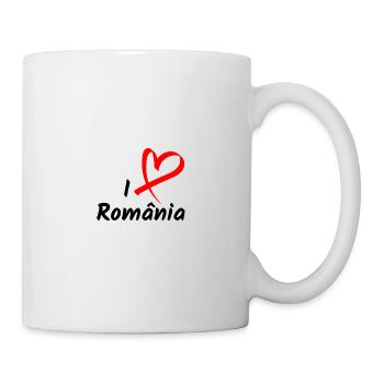 J'aime la Roumanie J'aime le coeur de Roumanie - Mug blanc - blanc - Droite