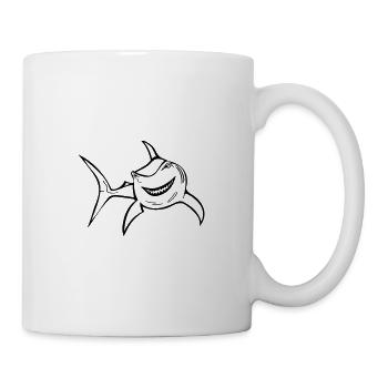 Lustiger Haifisch - Tasse - Weiß - Rechts