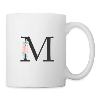 Personalisierbar Monogramm Pastell Floral M - Tasse - Weiß - Rechts