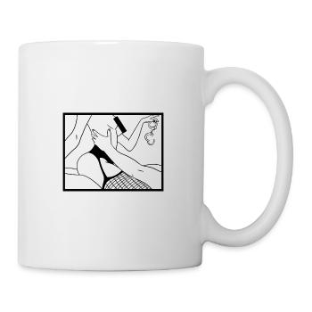 BDSM Fetisch Kunst handschellen Lust und Liebe - Tasse - Weiß - Rechts